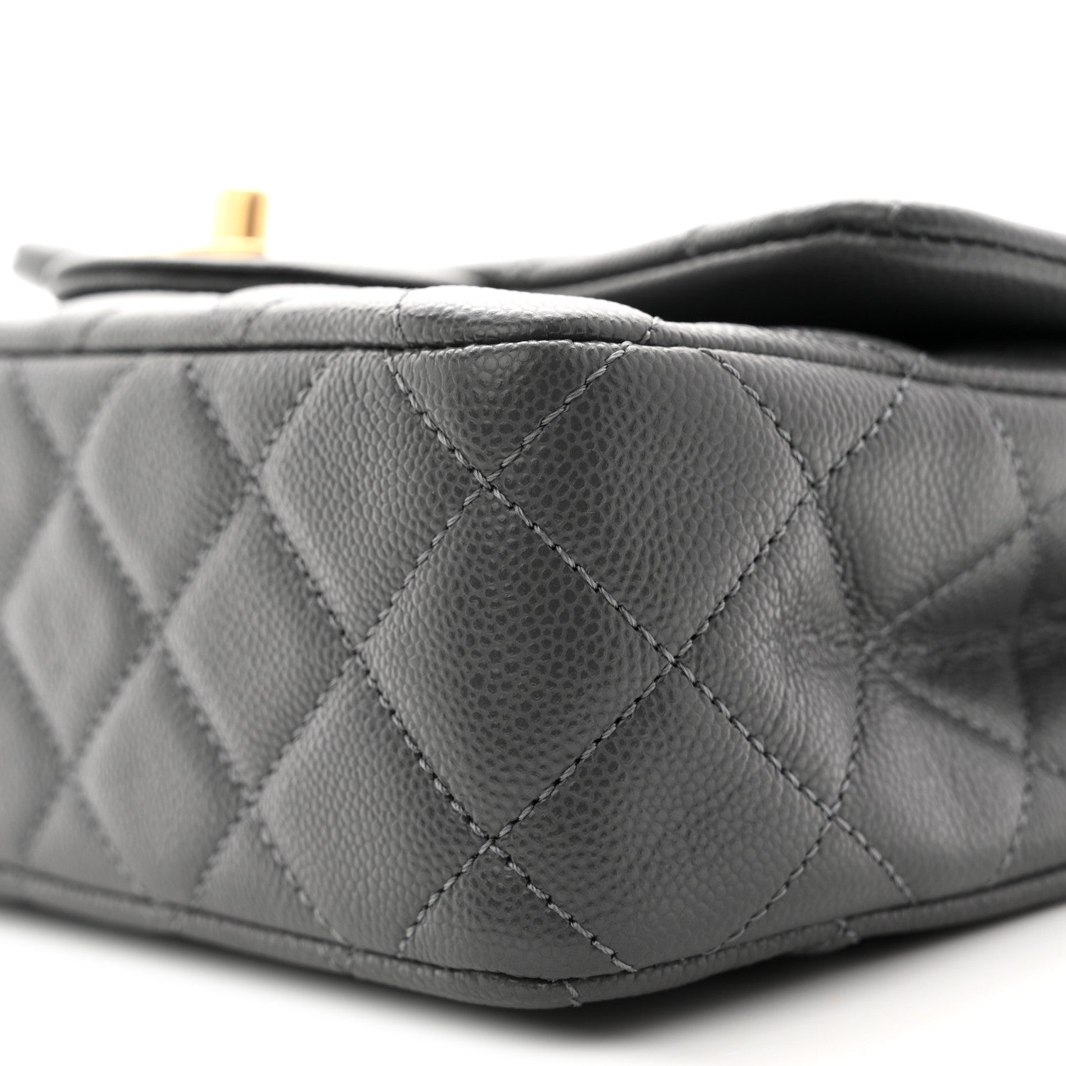 Chanel Caviar Quilted Mini Handy CC Flap Grey 10 of 11