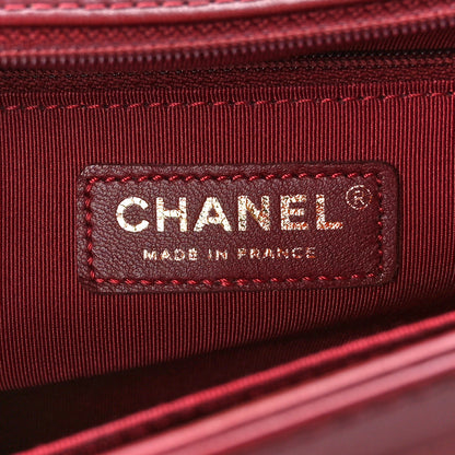 Chanel Lambskin Quilted New Medium Boy Flap Dark Red 6 of 10