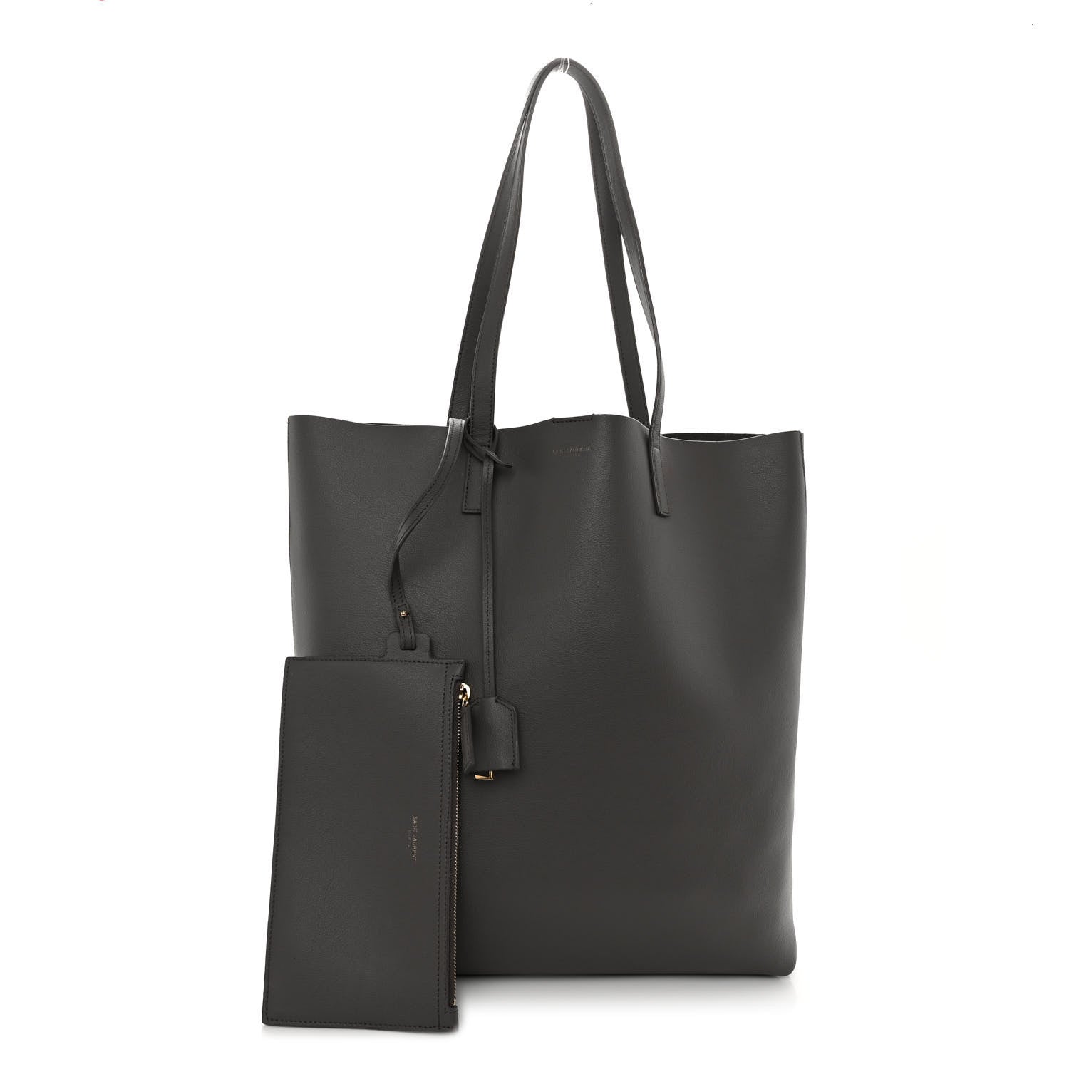 Saint Laurent Calfskin Medium Shopping Tote Fog 1 of 10