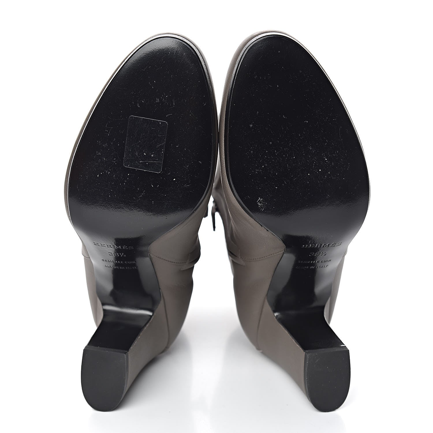 Hermes Calfskin Joueuse Ankle Boots 38.5 Etain 5 of 9