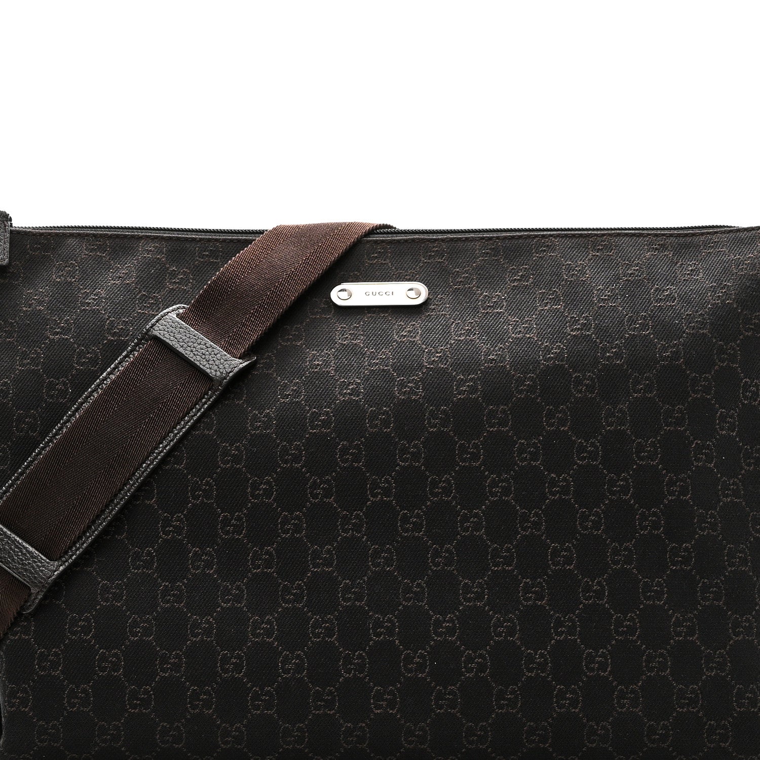 Gucci Nylon Monogram Messenger Bag  Dark Brown 8 of 10