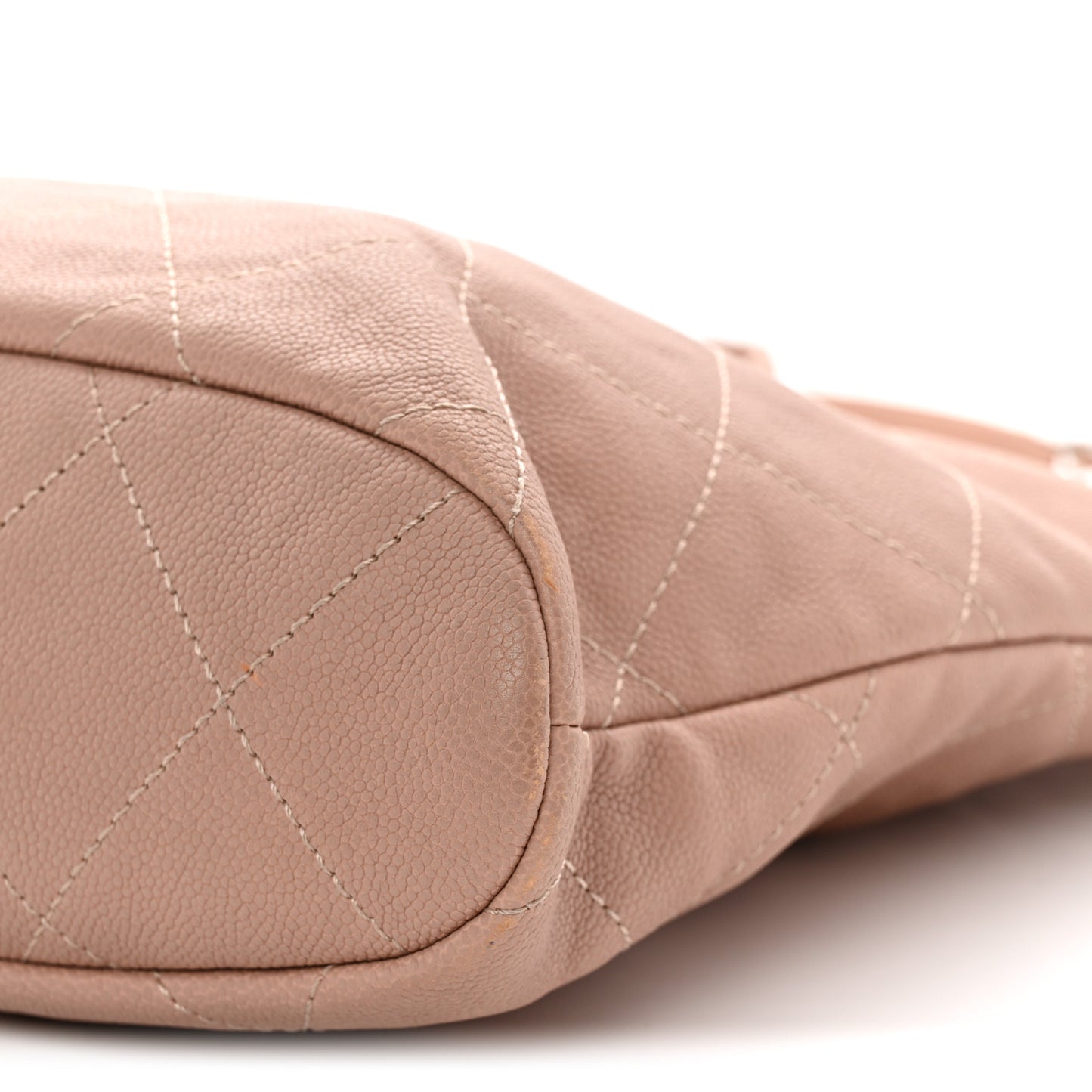 Caviar Quilted Shopping Tote Pink