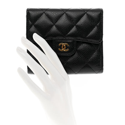 Chanel Caviar Quilted Compact Flap Wallet Black 2 of 9