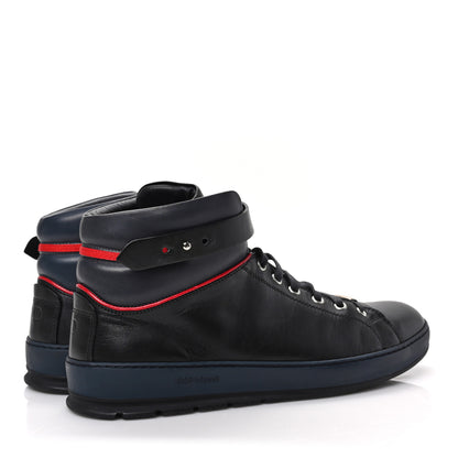 Christian Dior Homme Smooth Calfskin Mens Sneakers 43 Black Blue 4 of 8