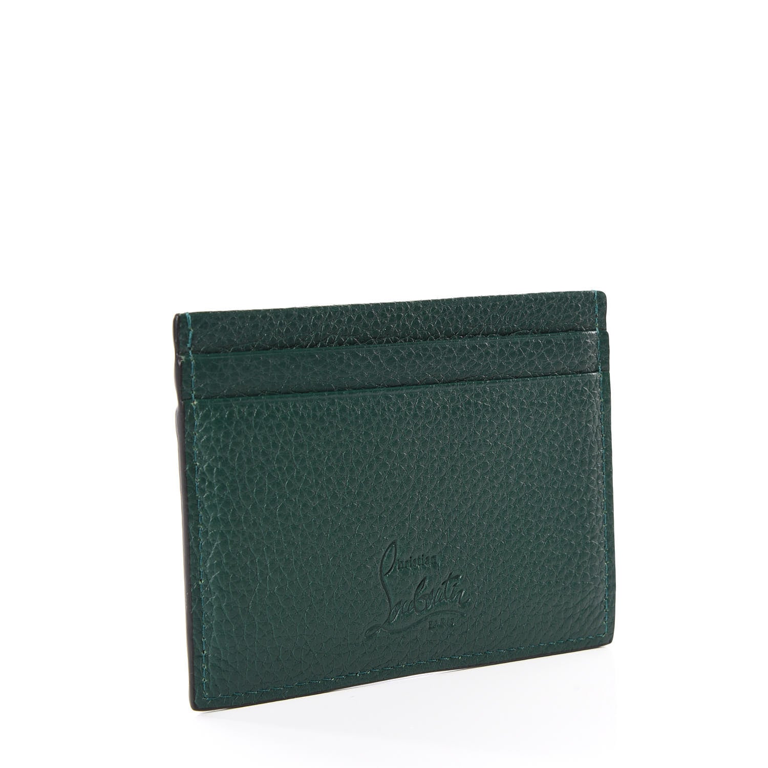 Christian Louboutin Grained Calfskin Spikes Kios Simple Card Holder Jungle 2 of 5