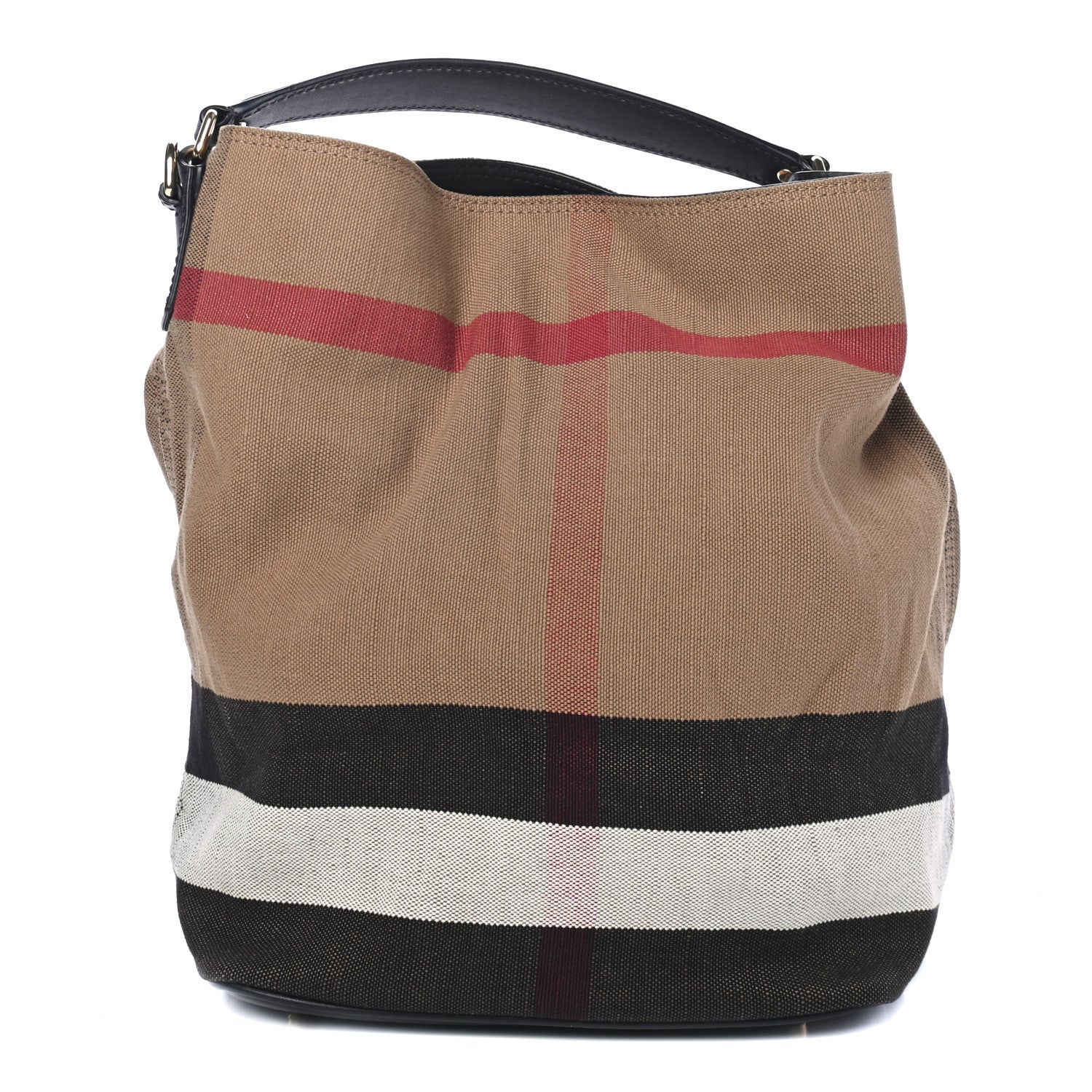 Burberry Canvas Mega Check Medium Ashby Hobo Black 1 of 4