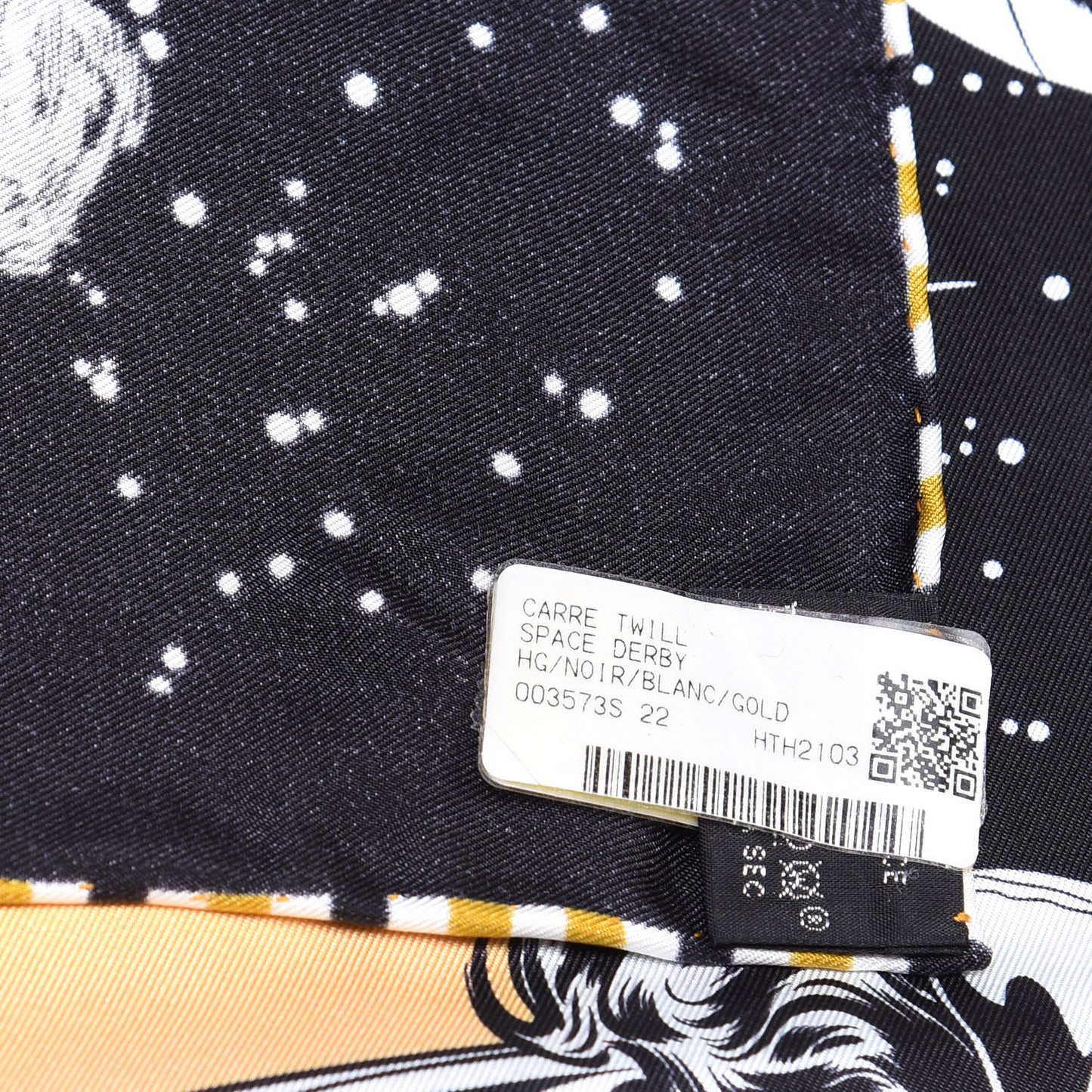 Silk Space Derby Scarf 90 Black White Gold