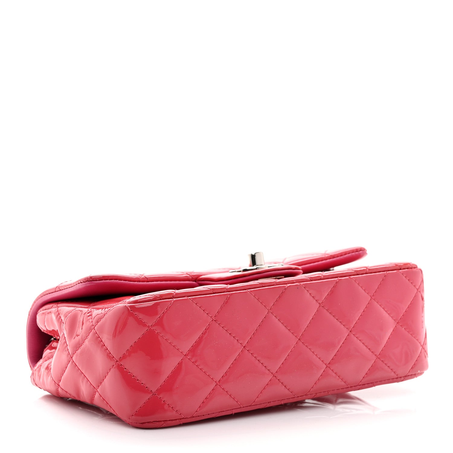 Chanel Patent Calfskin Quilted Mini Rectangular Flap Pink 4 of 11