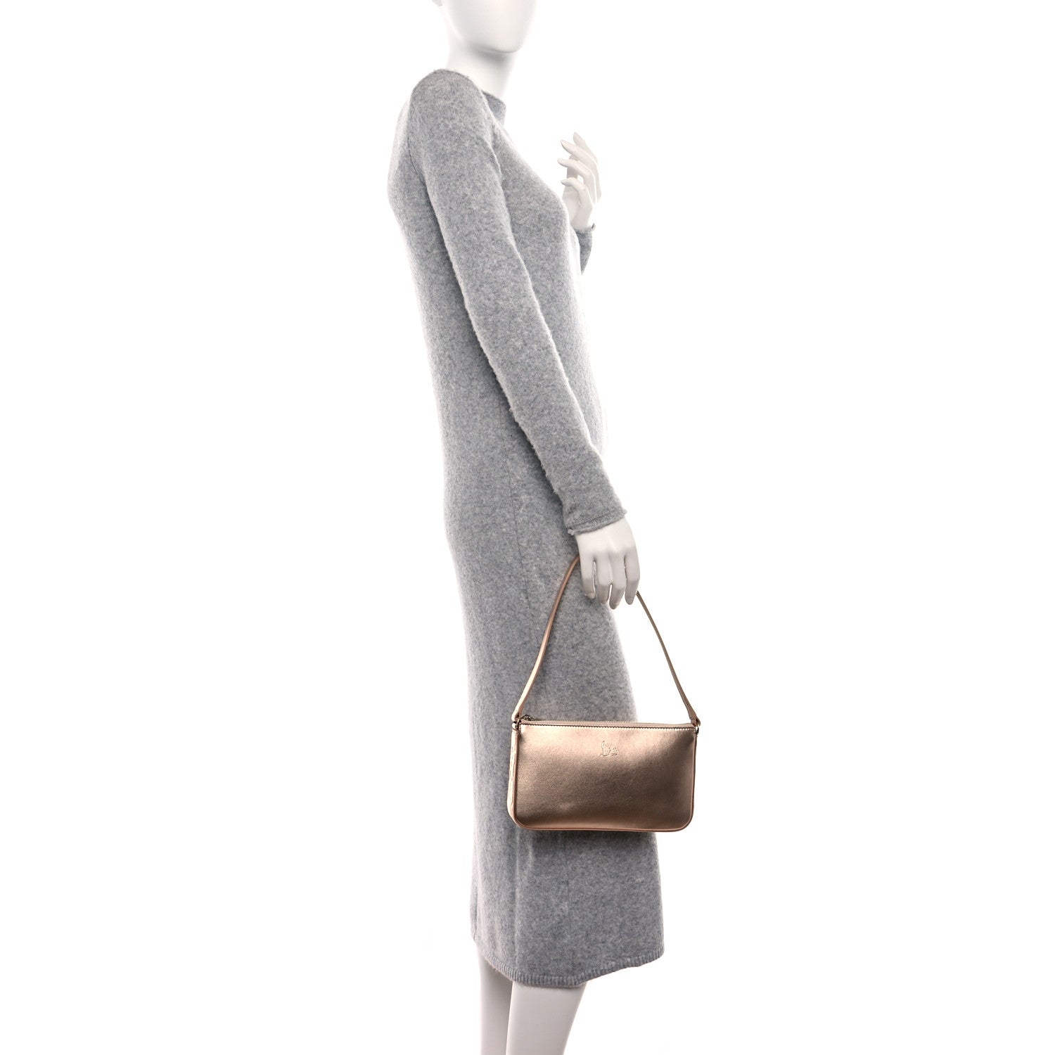 Christian Louboutin Metallic Nappa Loubila Shoulder Bag Leche 2 of 8