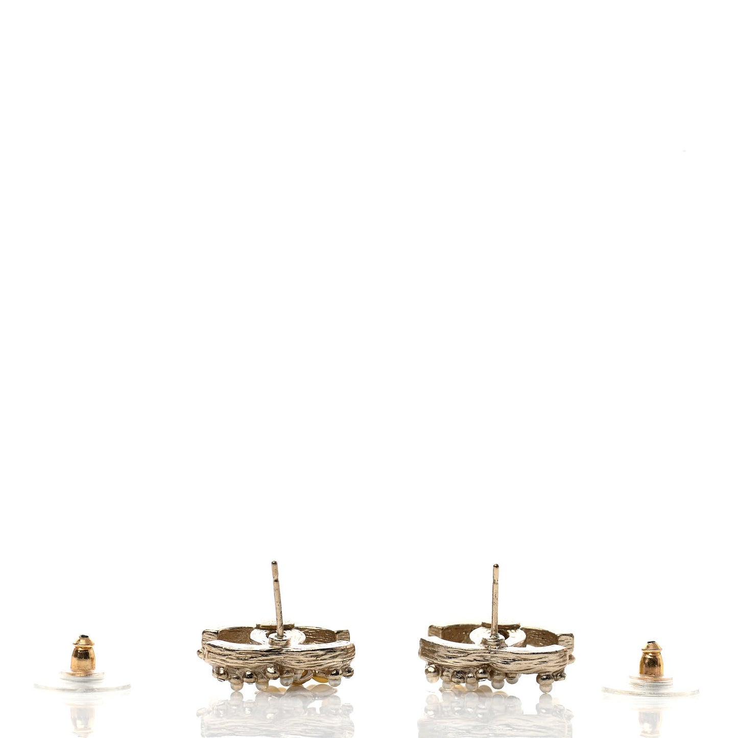 Pearl Camellia CC Earrings Gold