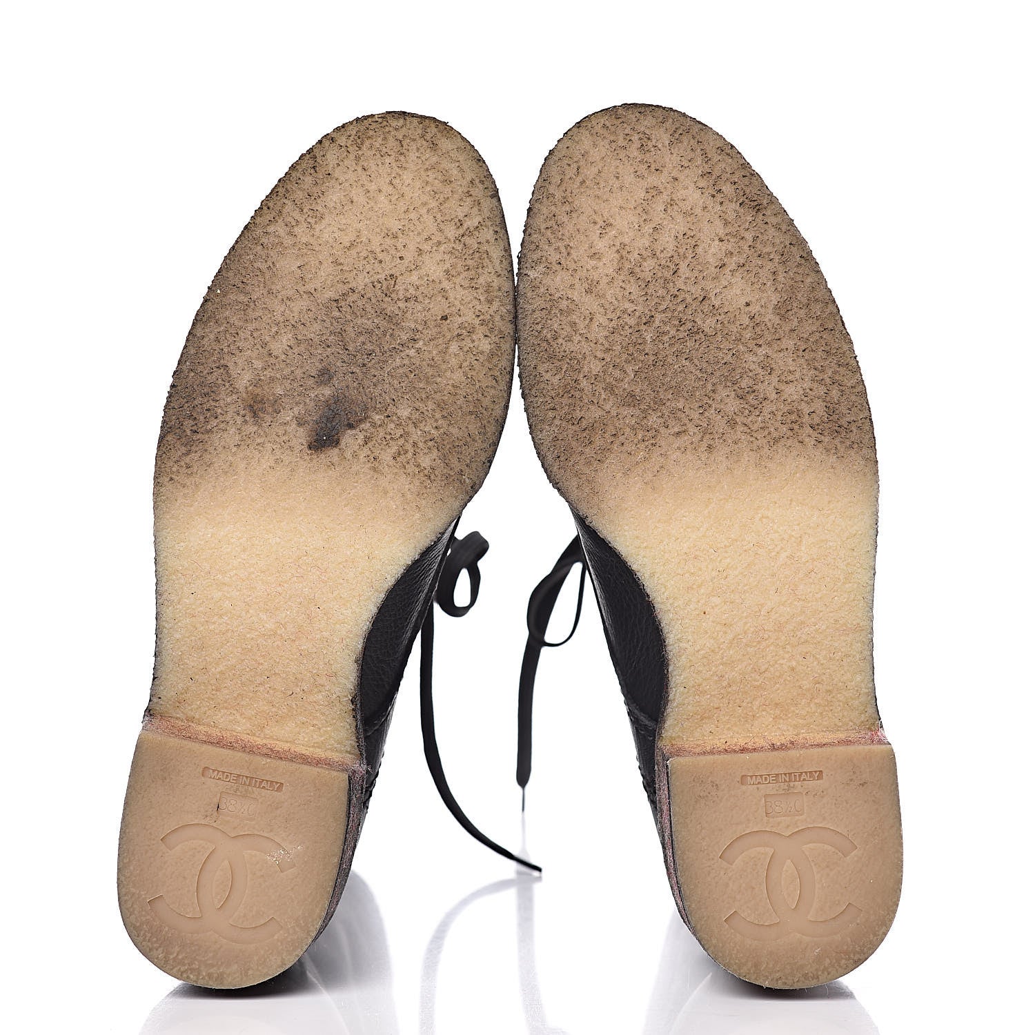 Chanel Calfskin CC Combat Boots 38.5 Black 7 of 14