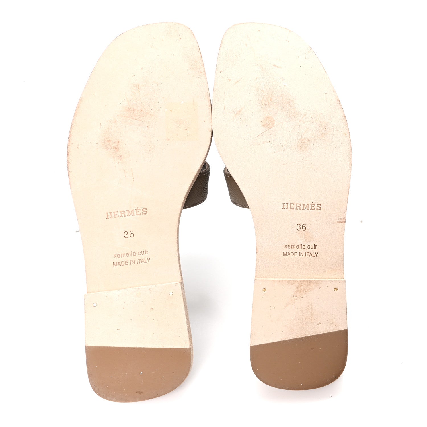 Hermes Epsom Oran Sandals 36 Etoupe 6 of 10