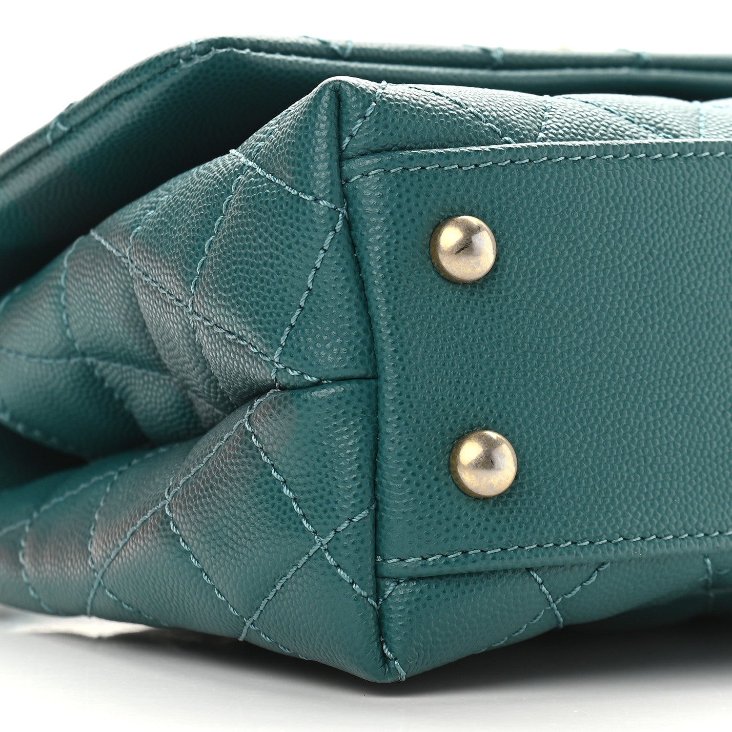 Chanel Caviar Quilted Mini Coco Handle Flap Green 8 of 9