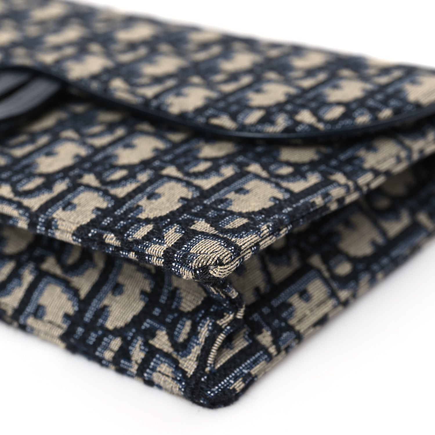 Christian Dior Oblique Saddle Chain Pouch Blue 8 of 8