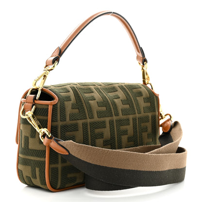 Fendi Canvas Vitello King FF Embroidered Baguette Amazzonia Cuoio 3 of 10