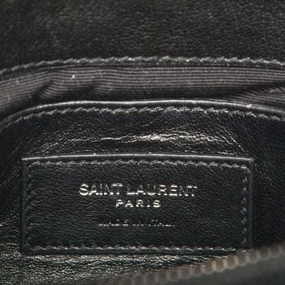 Saint Laurent Sheepskin Matelasse Chevron Monogram Medium College Bag Black 7 of 7