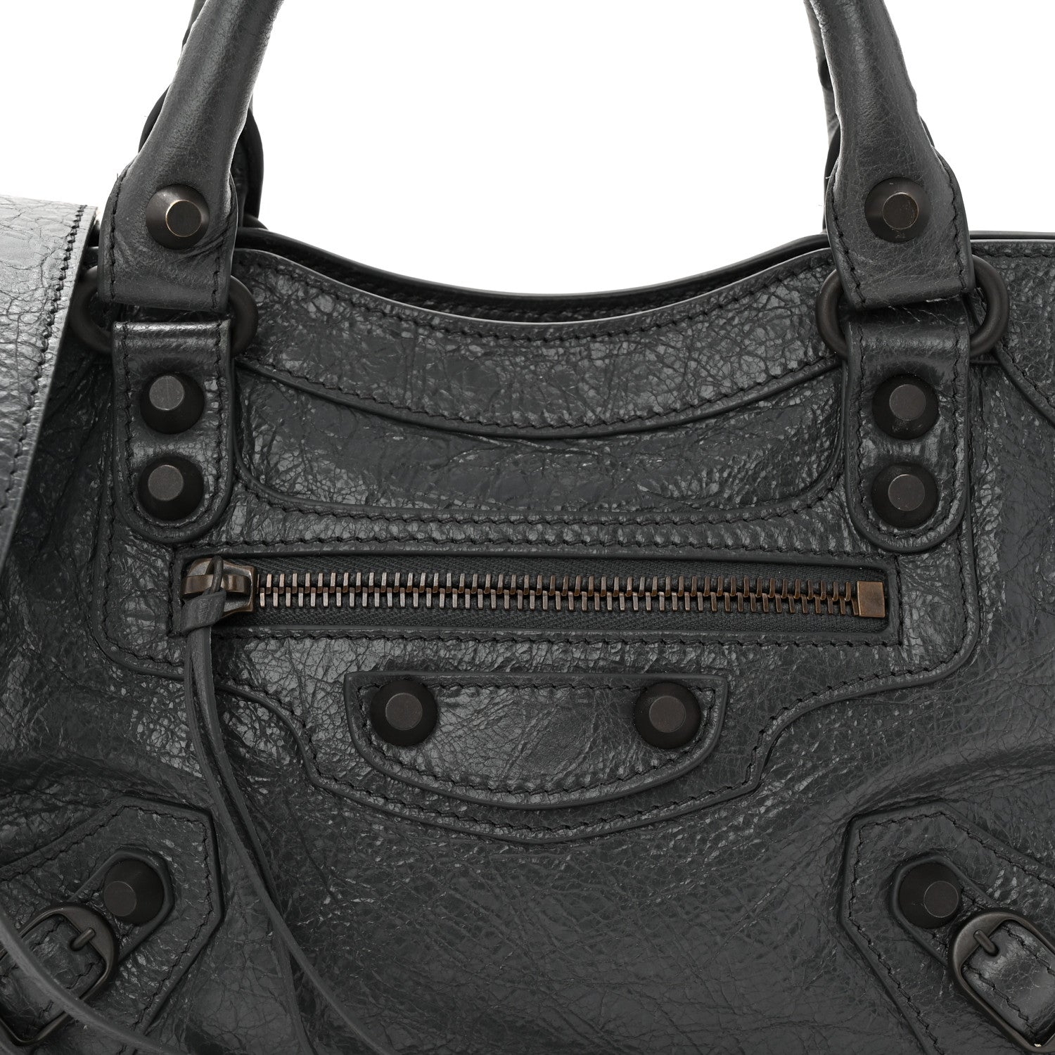 Balenciaga Agneau Arena Classic Hardware Le City Mini  Volcanic Rock 8 of 11