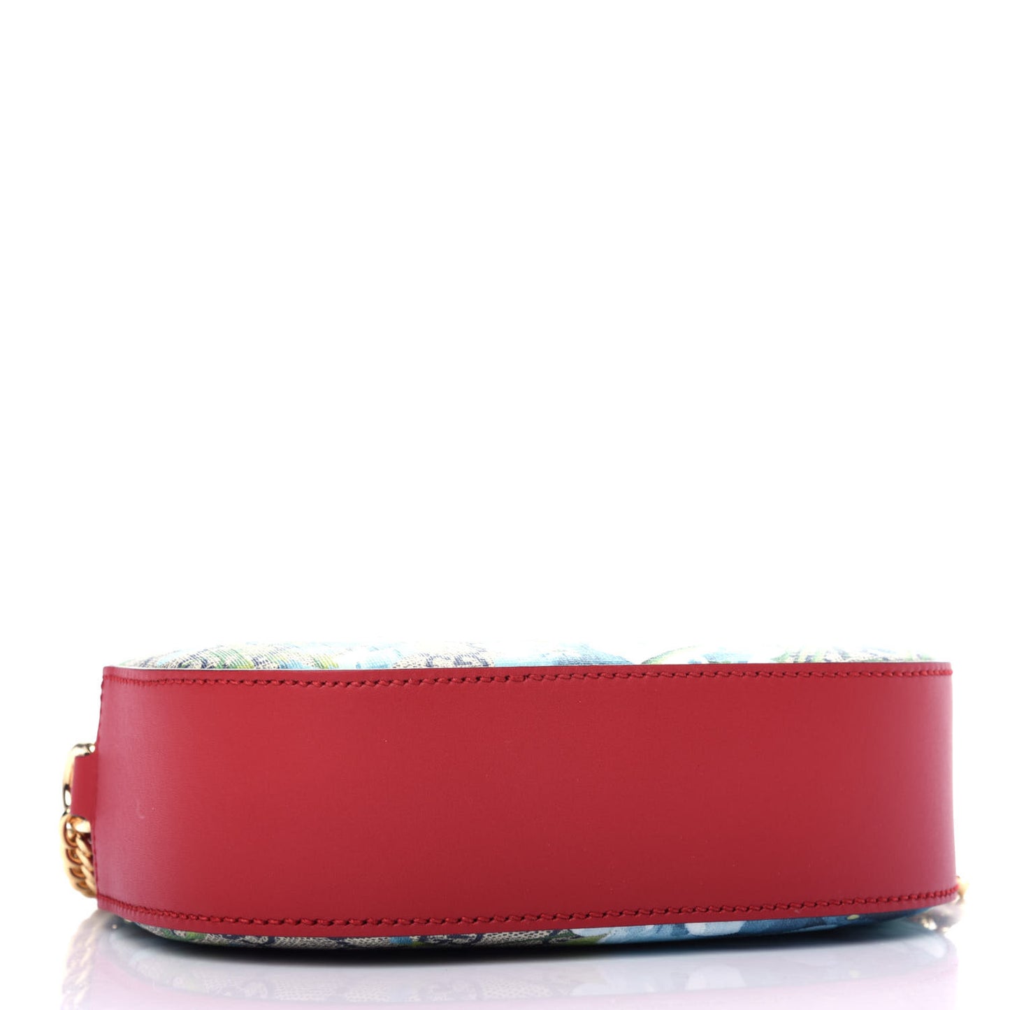 GG Supreme Monogram Blooms Mini Chain Shoulder Bag Beige Blue Navy Hibiscus Red