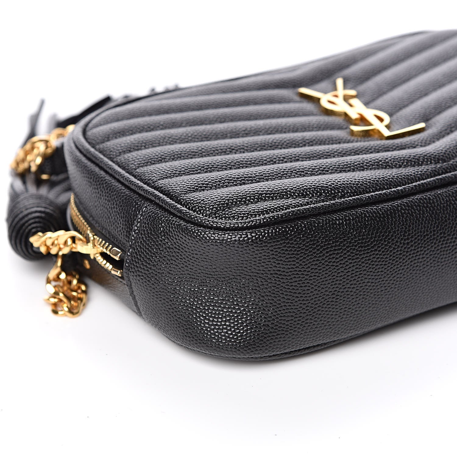 Saint Laurent Grain De Poudre Matelasse Monogram Mini Lou Camera Bag Black 8 of 11