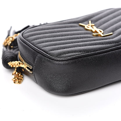 Saint Laurent Grain De Poudre Matelasse Monogram Mini Lou Camera Bag Black 8 of 11