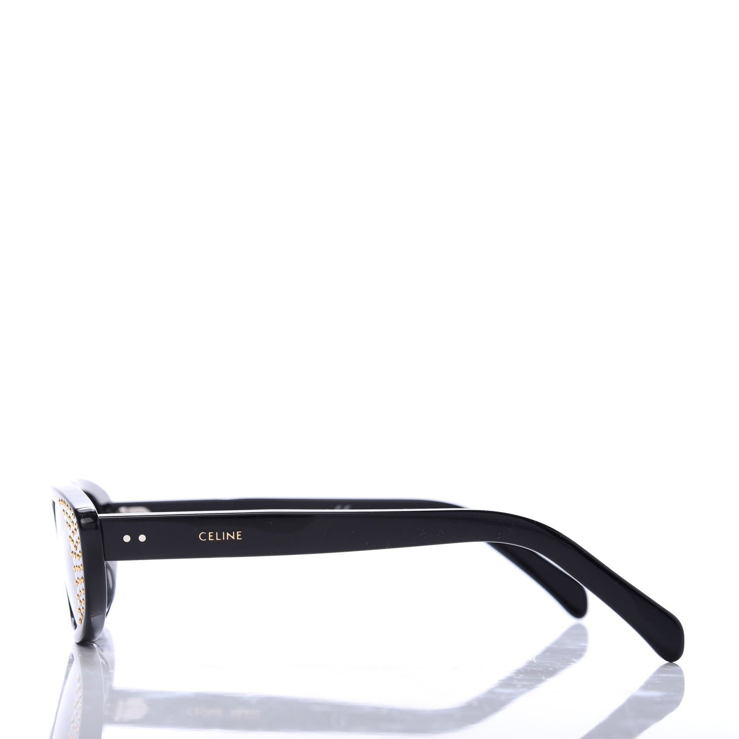 Celine Acetate Cat Eye Studded Sunglasses CL4144US Black 3 of 6
