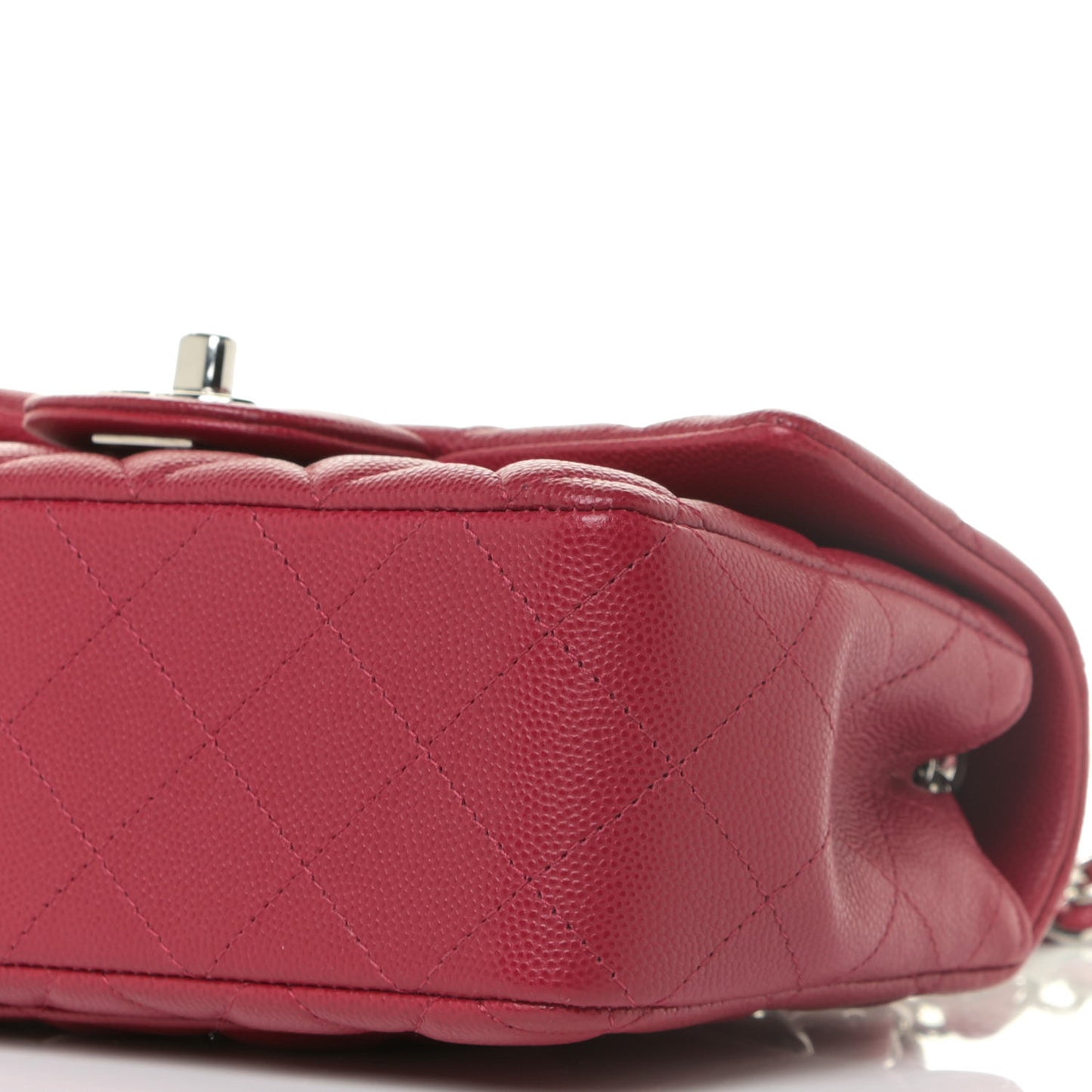 Caviar Quilted Mini Rectangular Flap Red