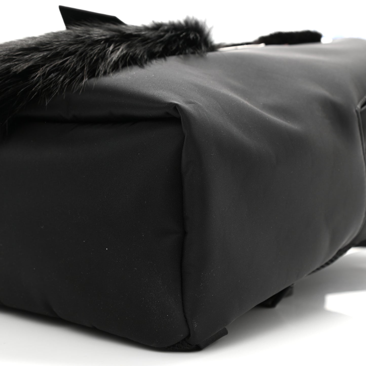 Nylon Vitello Century Mink Fox Goat Fur Studded Karlito Backpack Black Multicolor