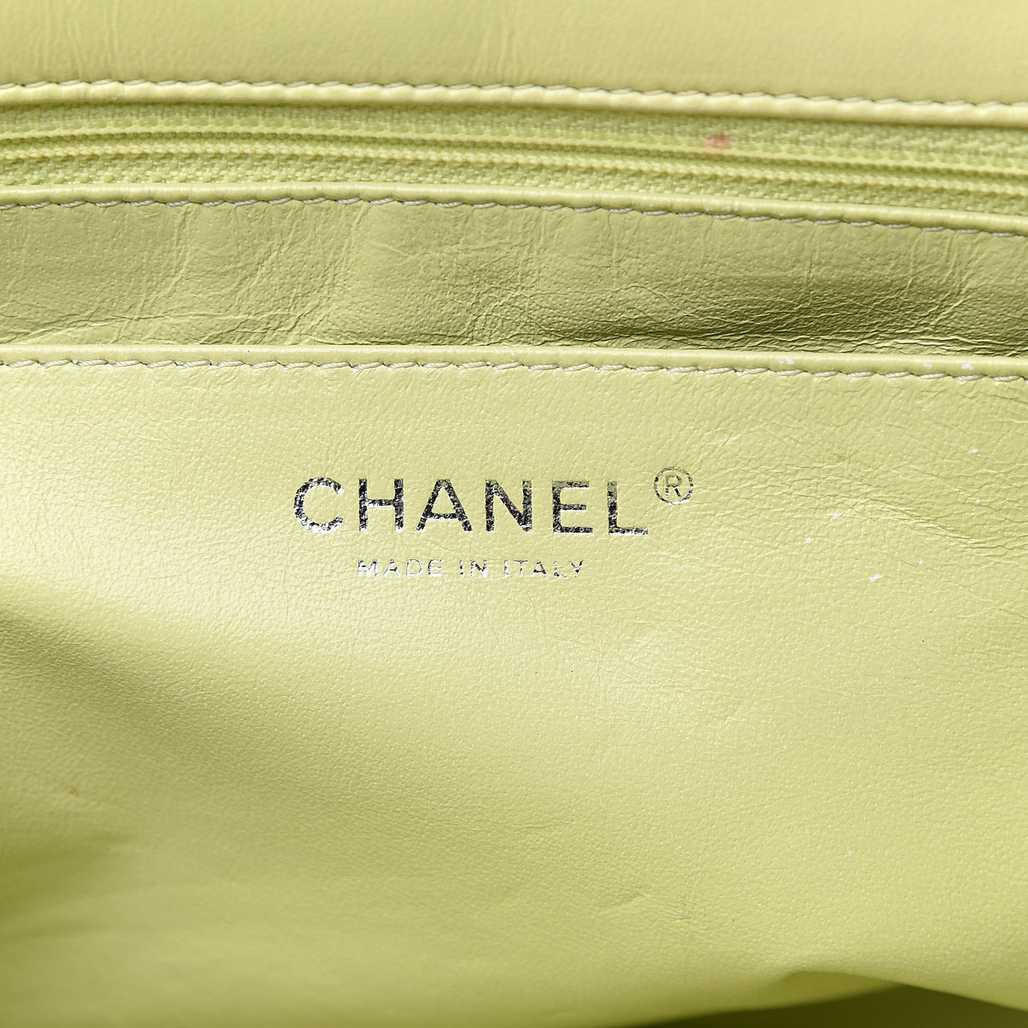 Lambskin Quilted Jumbo Single Flap Green