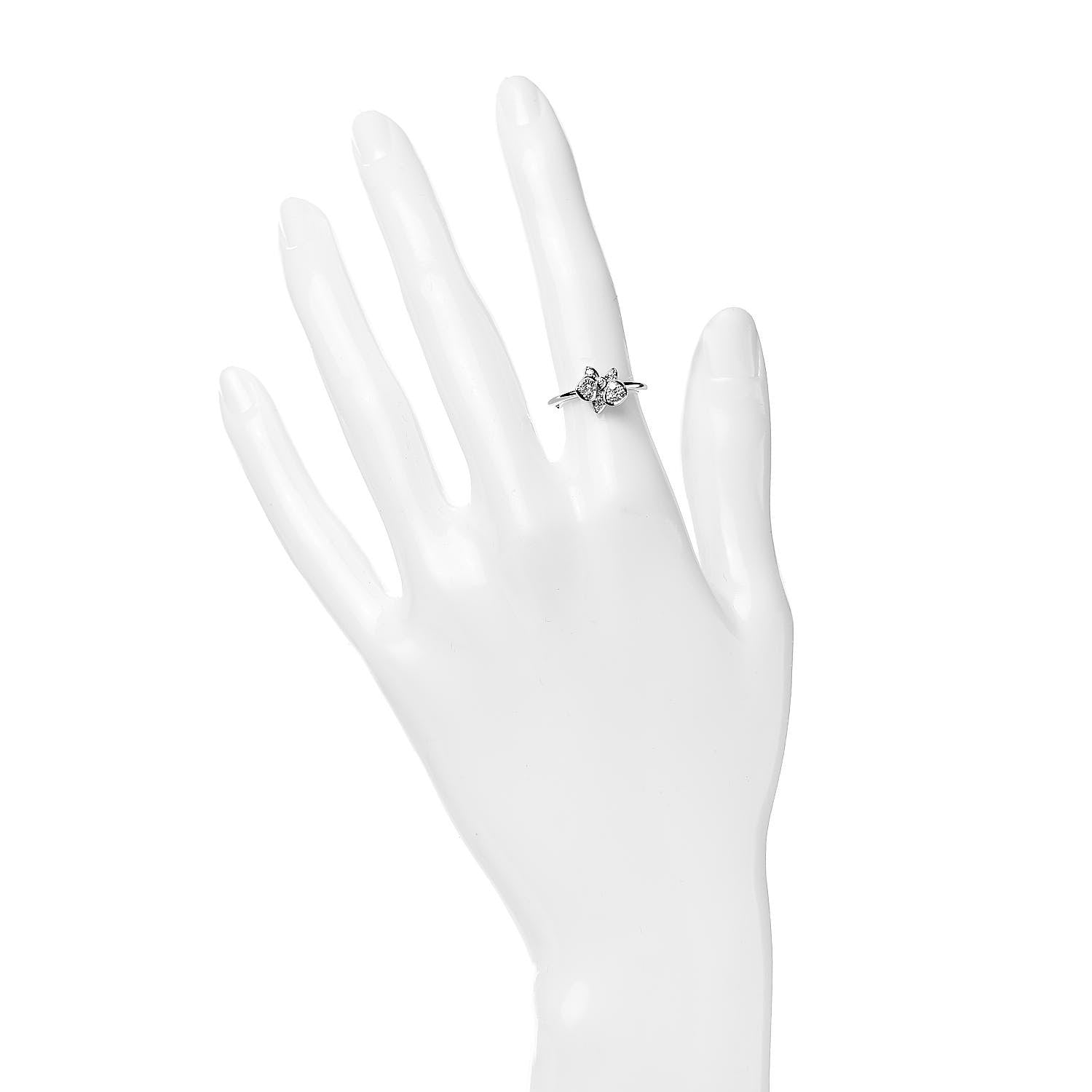 Cartier 18K White Gold Diamond Caresse D'Orchidees Par Ring 48 4.5 2 of 7