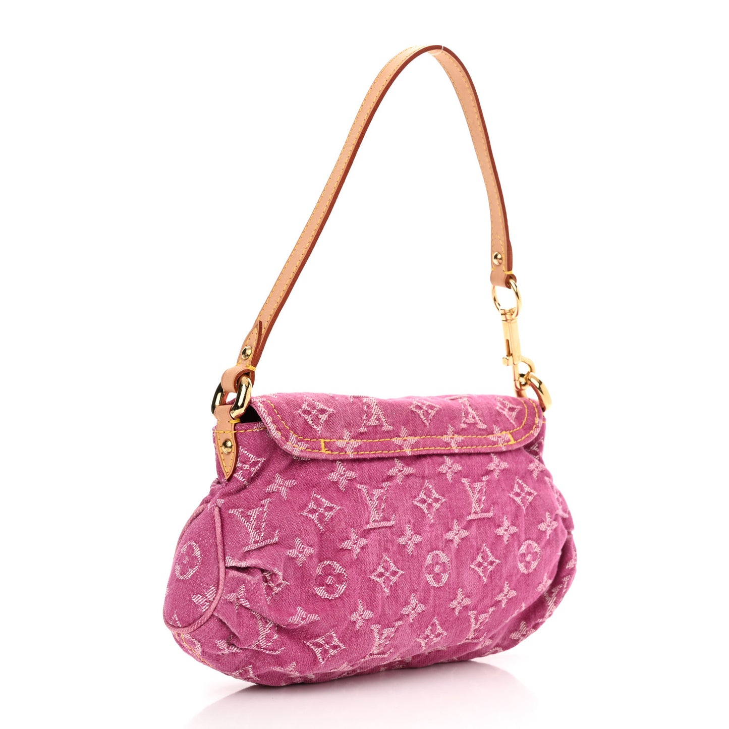 Monogram Denim Mini Pleaty Fuchsia
