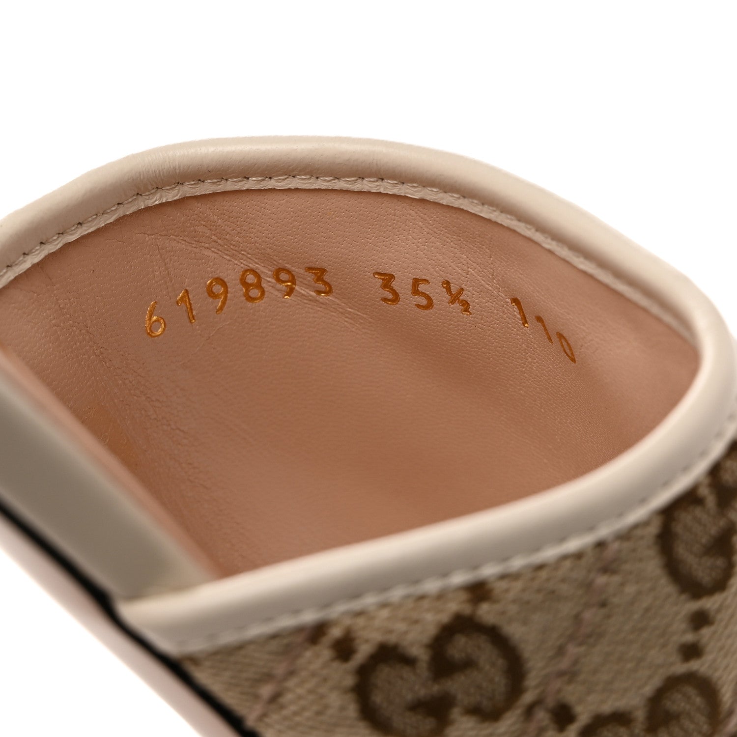 Gucci Monogram Matelasse Diagonal GG Marmont Flat Slide Sandals 35.5 Beige Ebony Mystic White 7 of 8