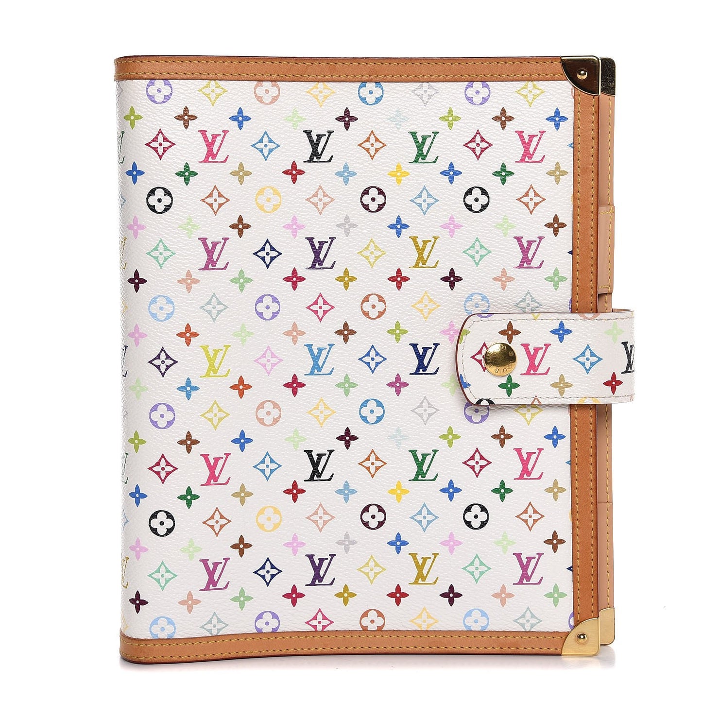 Monogram Multicolor Large Ring Agenda Cover White