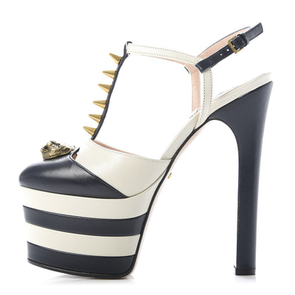 Gucci Calfskin Angel T-Strap Platform High Heel Pumps 35 Black 1 of 9
