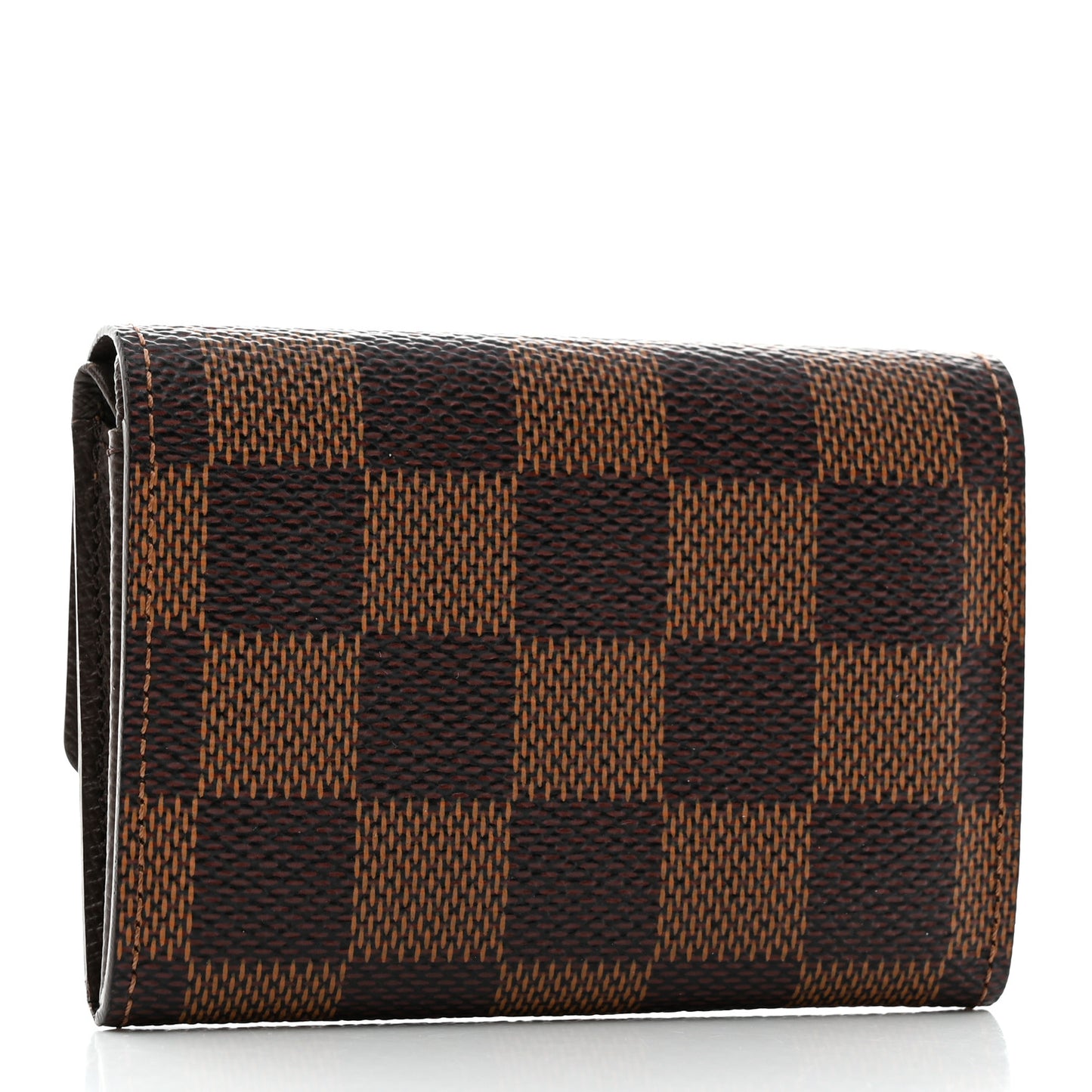 LOUIS VUITTON Damier Ebene Porte-Monnaie Plat Coin Purse Brown