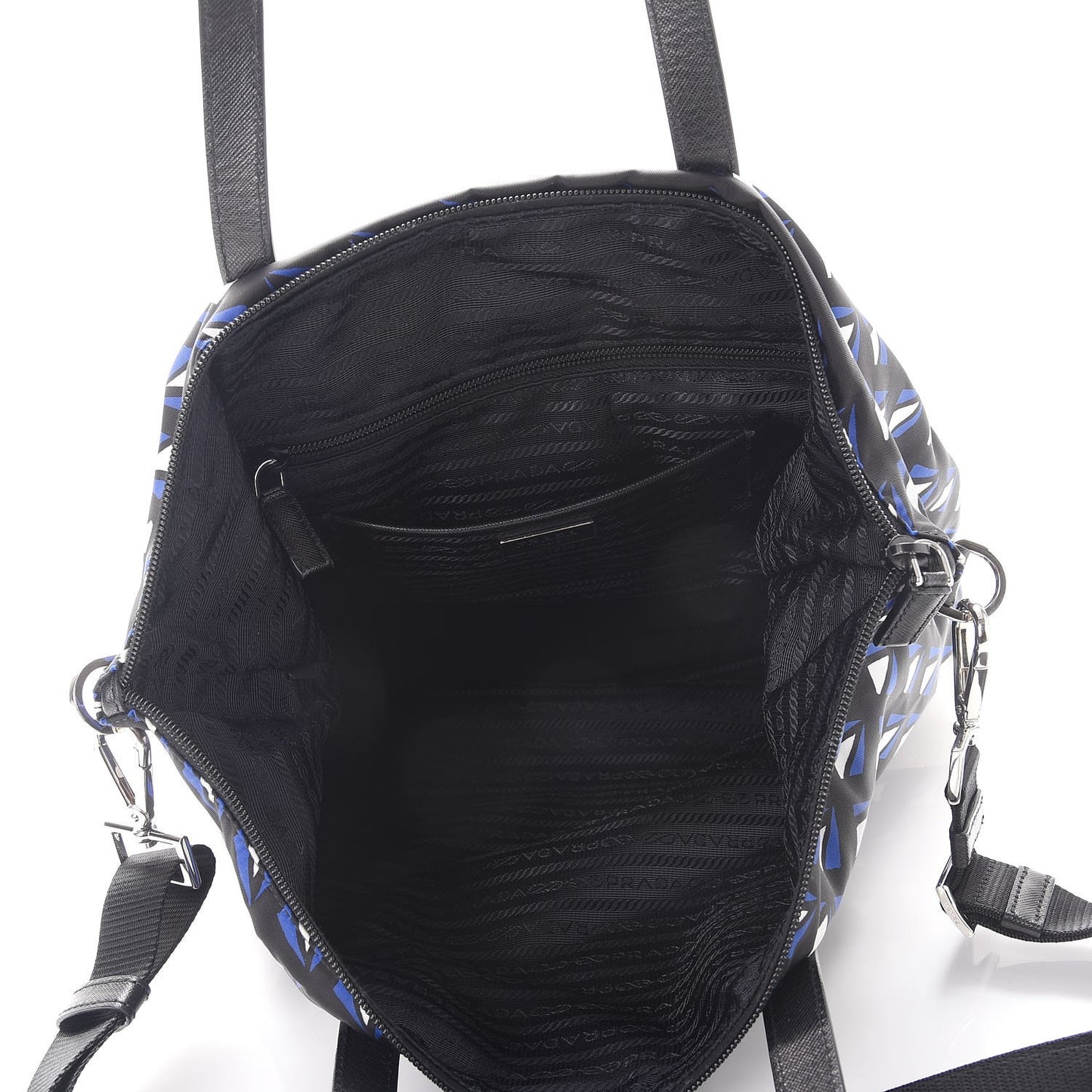 Tessuto Nylon Saffiano Diamond Print Tote Bleuette