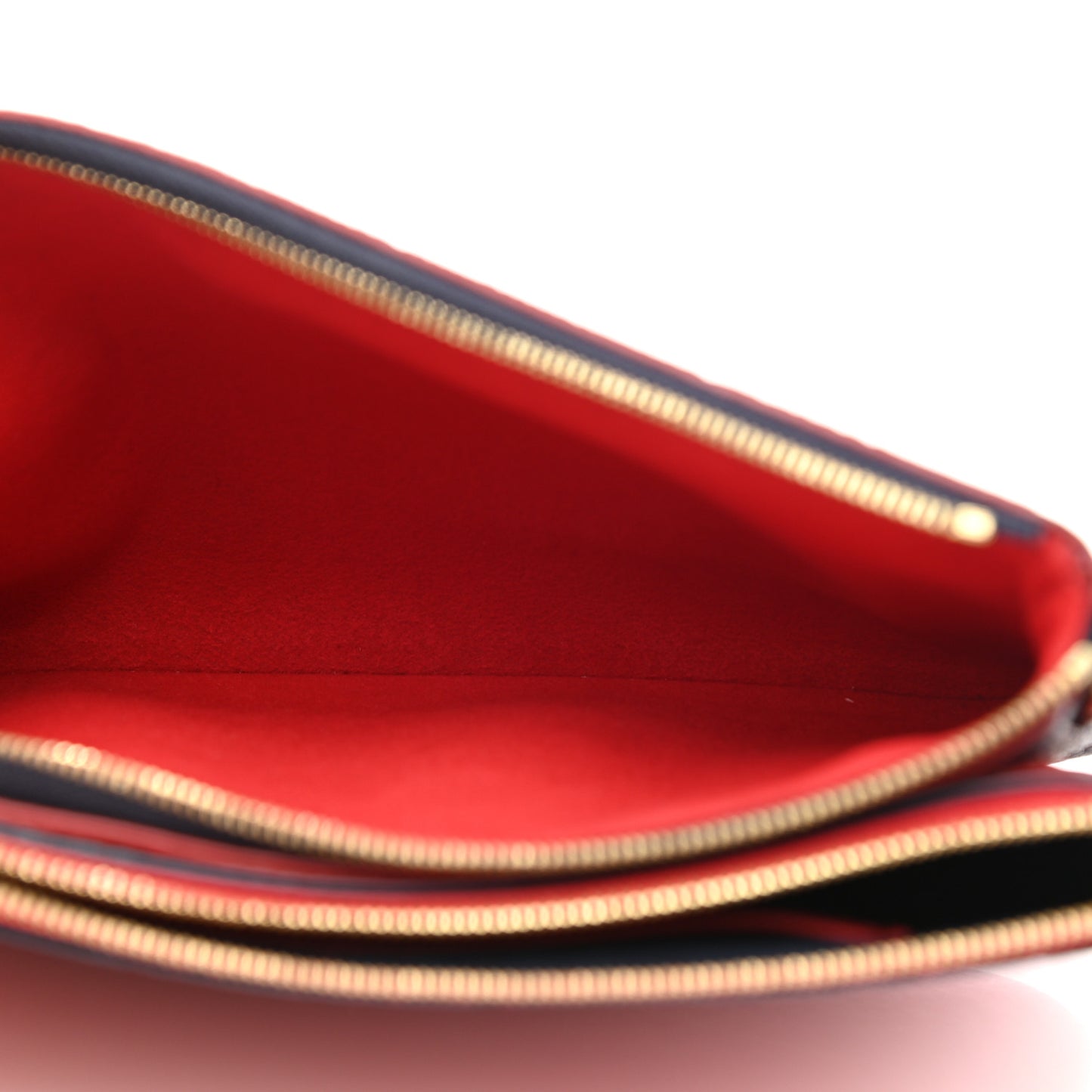 Empreinte Double Zip Pochette Marine Rouge