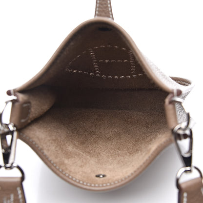 Hermes Taurillon Clemence Amazone Evelyne TPM Etoupe Bleu Indigo 5 of 11