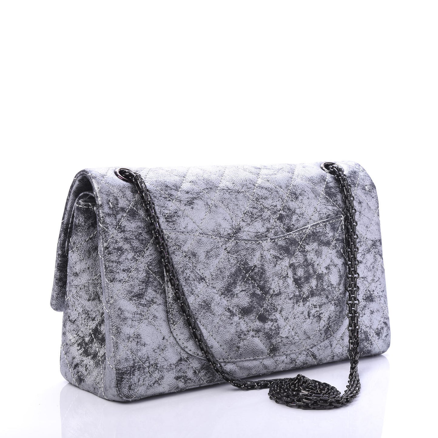 Metallic Caviar Quilted 2.55 Reissue 226 Flap Silver Black