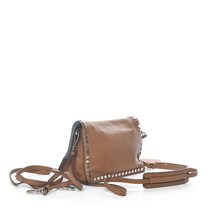 Prada Glace Calfskin Studded Etiquette Flap Cannella 3 of 10