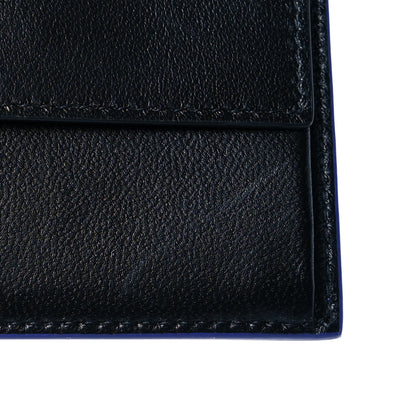 Balenciaga Calfskin Logo Paisley Square Bi-Fold Wallet Blue 10 of 11