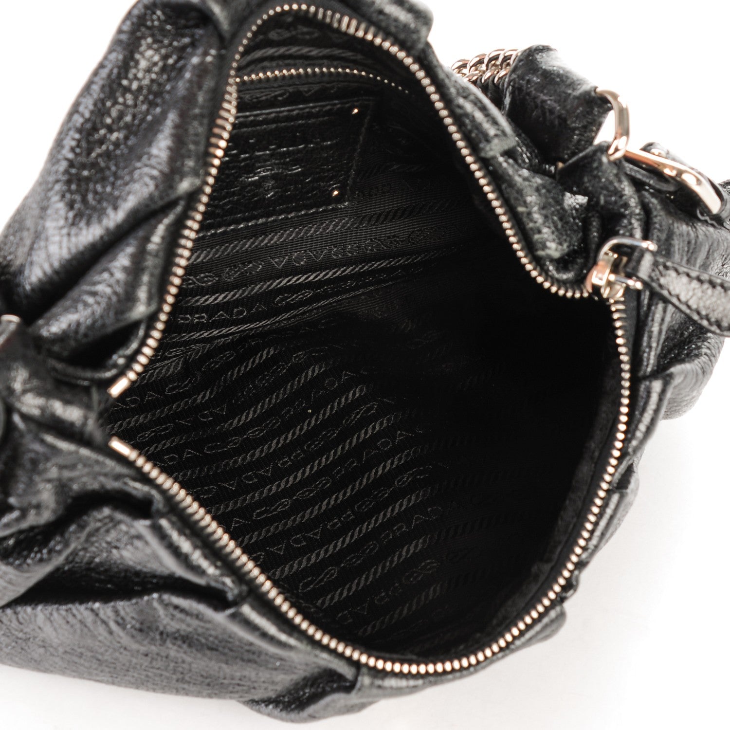 Prada Cervo Lux Chain Hobo Nero Black 5 of 7