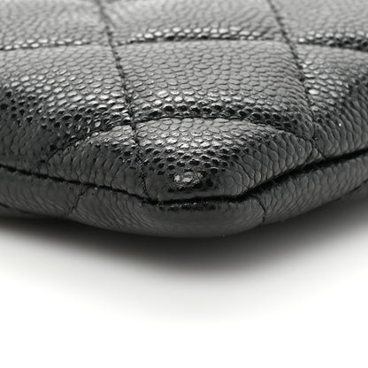 Chanel Caviar Quilted Zip Card Holder Wallet Black 9 of 11