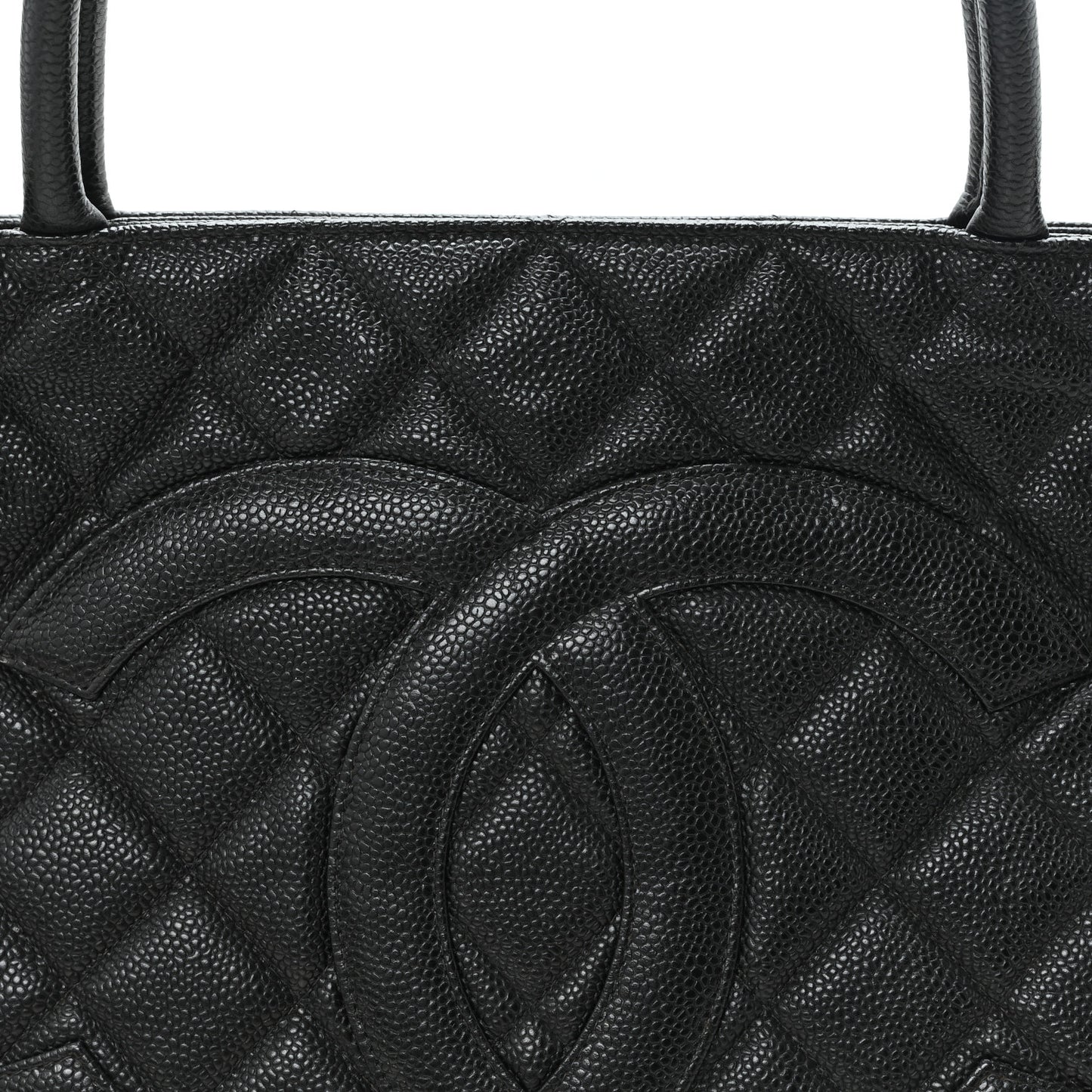 Caviar Quilted Medallion Tote Black