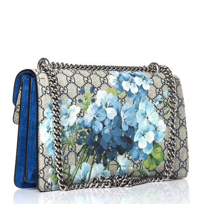 Gucci GG Supreme Monogram Blooms Small Dionysus Shoulder Bag Beige Navy Vintage Blue 3 of 9