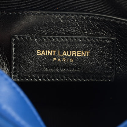 Saint Laurent Lambskin Chevron Small Classic Monogram Camera Bag Blue Majorelle 6 of 8