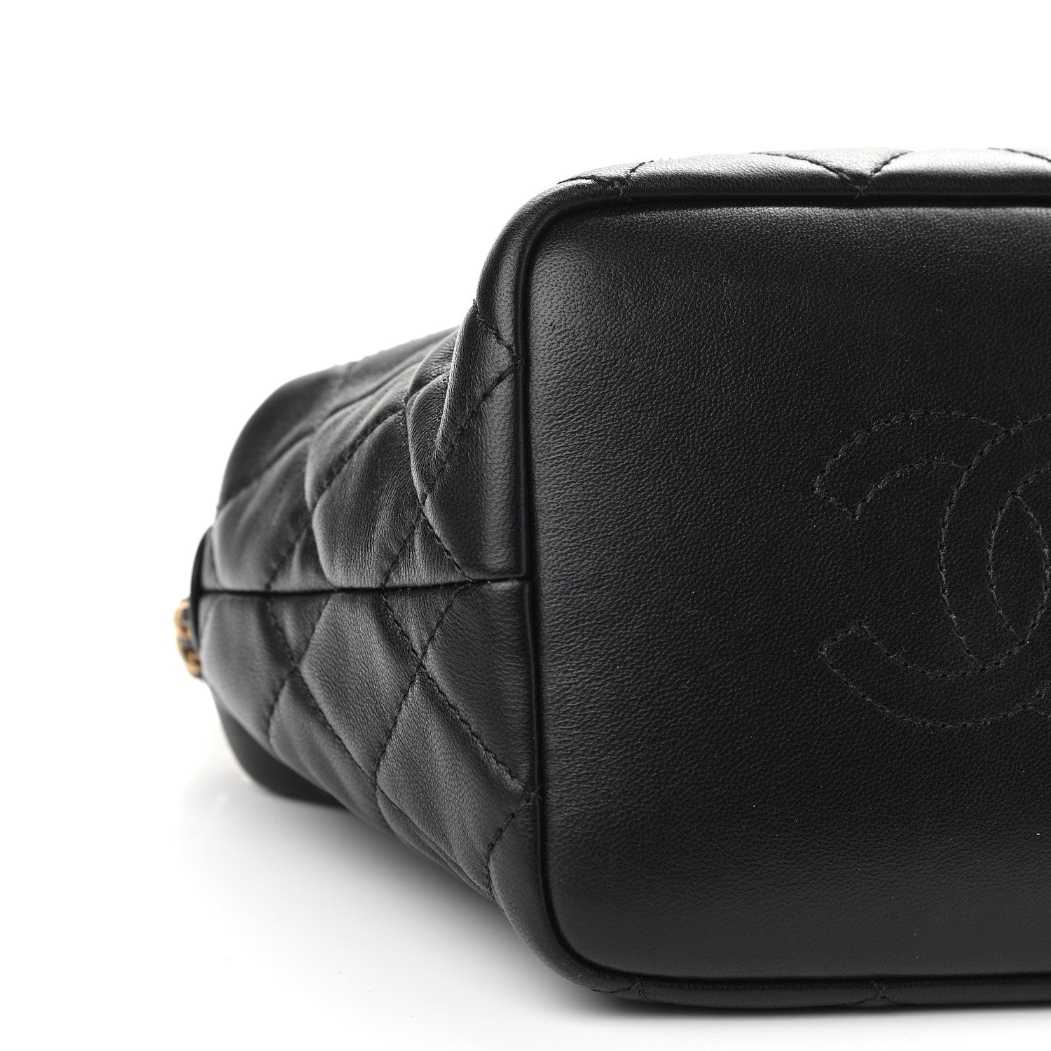 Chanel Lambskin Quilted Small Perfect Meeting Hobo Black 8 of 9