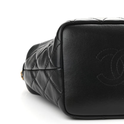 Chanel Lambskin Quilted Small Perfect Meeting Hobo Black 8 of 9