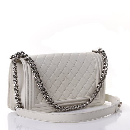 Chanel Calfskin Quilted Medium Boy Flap White 2 of 4
