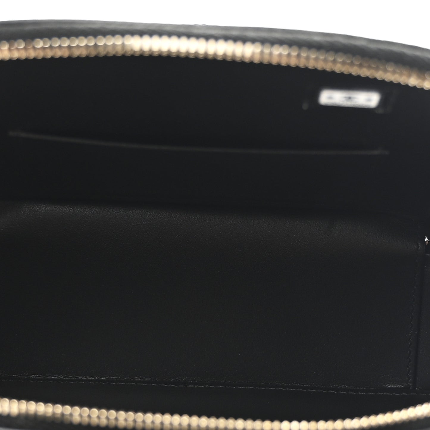 Grained Calfskin Quilted Top Handle Chain Clutch Black