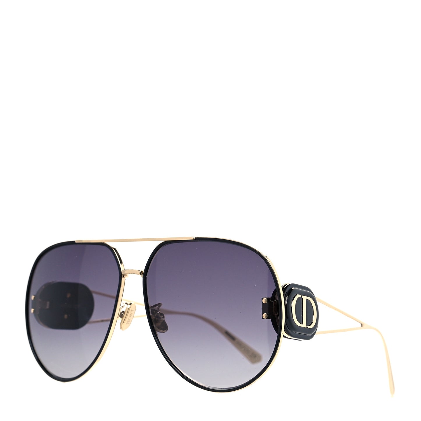 Metal Diorbobby Aviator Sunglasses Black